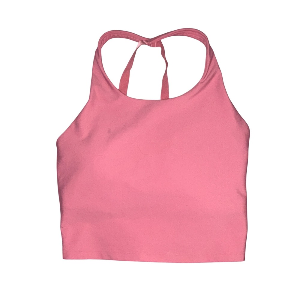 Old Navy Active Womens Pink Powersoft Sports Bra Racerback Light Support, Size S